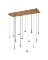 ANDRÓMEDA * Colgante Cuadrado 14xLED 5W 3000K W/T Cristal